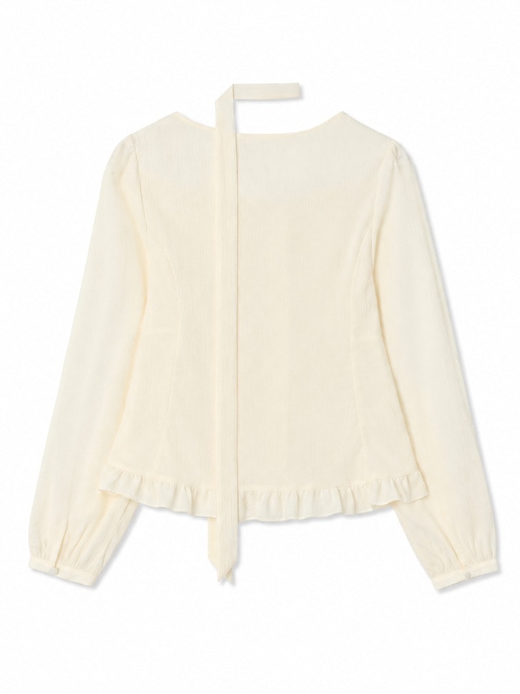 TIE RUFFLE BLOUSE — GRIZIA 블라우스 상품 사진